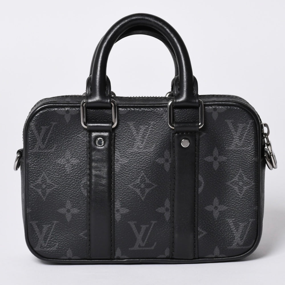 LOUIS VUITTON Travel Case Bag Travel Briefcase Bag Black Silver Hardware Good Condition Used 4a000308