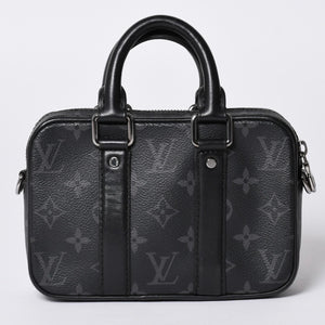 LOUIS VUITTON Travel Case Bag Travel Briefcase Bag Black Silver Hardware Good Condition Used 4a000308