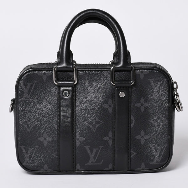 LOUIS VUITTON Travel Case Bag Travel Briefcase Bag Black Silver Hardware Good Condition Used 4a000308