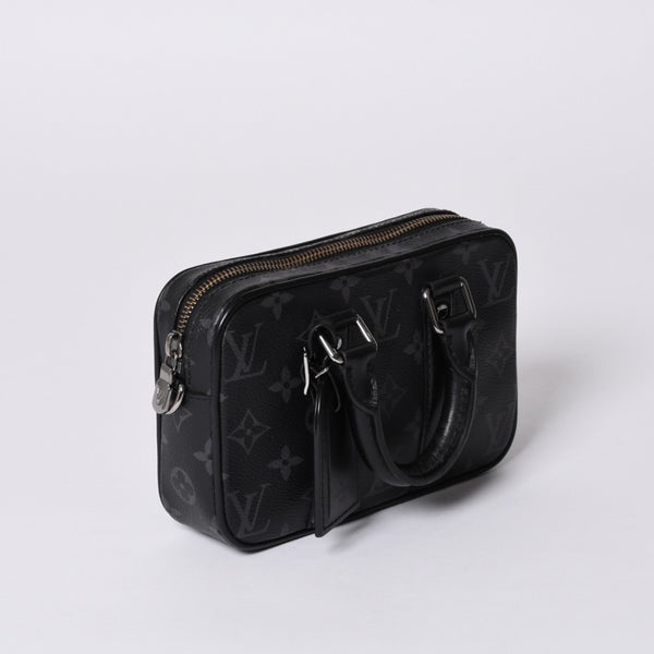 LOUIS VUITTON Travel Case Bag Travel Briefcase Bag Black Silver Hardware Good Condition Used 4a000308