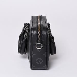 LOUIS VUITTON Travel Case Bag Travel Briefcase Bag Black Silver Hardware Good Condition Used 4a000308