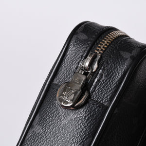 LOUIS VUITTON Travel Case Bag Travel Briefcase Bag Black Silver Hardware Good Condition Used 4a000308