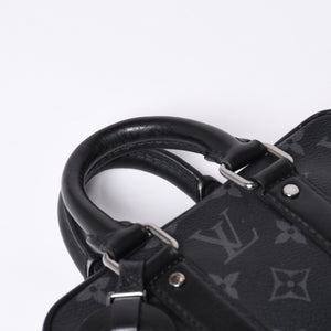 LOUIS VUITTON Travel Case Bag Travel Briefcase Bag Black Silver Hardware Good Condition Used 4a000308