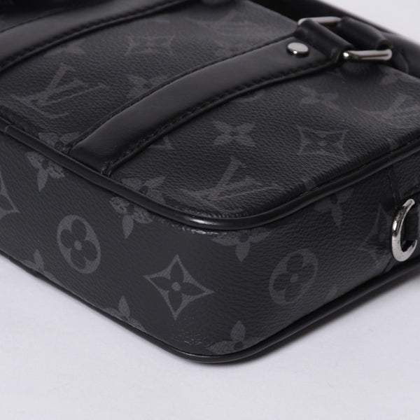 LOUIS VUITTON Travel Case Bag Travel Briefcase Bag Black Silver Hardware Good Condition Used 4a000308