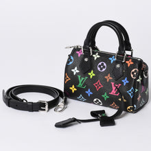 画像をギャラリービューアに読み込む, 新品同様 LOUIS VUITTON ルイヴィトン ナノスピーディ 村上隆 マルチカラー ブラック 2WAYバッグ M13406 PVC レザー 中古 4a001024