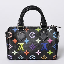 画像をギャラリービューアに読み込む, 新品同様 LOUIS VUITTON ルイヴィトン ナノスピーディ 村上隆 マルチカラー ブラック 2WAYバッグ M13406 PVC レザー 中古 4a001024