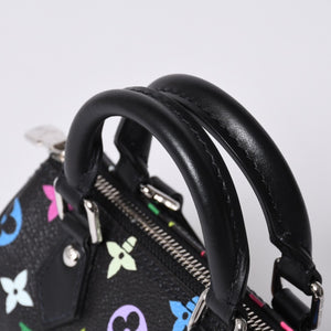 新品同様 LOUIS VUITTON ルイヴィトン ナノスピーディ 村上隆 マルチカラー ブラック 2WAYバッグ M13406 PVC レザー 中古 4a001024