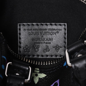 新品同様 LOUIS VUITTON ルイヴィトン ナノスピーディ 村上隆 マルチカラー ブラック 2WAYバッグ M13406 PVC レザー 中古 4a001024