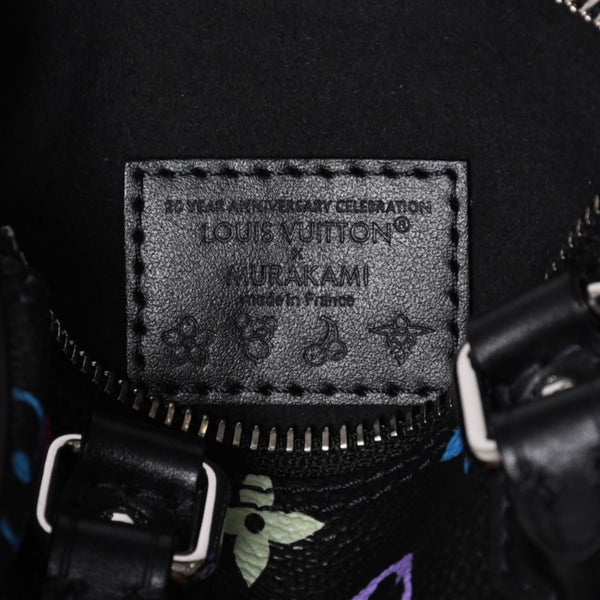 新品同様 LOUIS VUITTON ルイヴィトン ナノスピーディ 村上隆 マルチカラー ブラック 2WAYバッグ M13406 PVC レザー 中古 4a001024