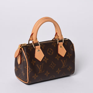 New Unused LOUIS VUITTON Nano Speedy Handbag 2WAY Bag M81085 Monogram Used 4a001234