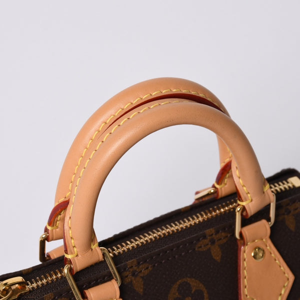 New Unused LOUIS VUITTON Nano Speedy Handbag 2WAY Bag M81085 Monogram Used 4a001234