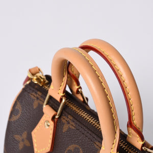 New Unused LOUIS VUITTON Nano Speedy Handbag 2WAY Bag M81085 Monogram Used 4a001234