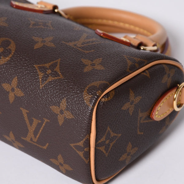New Unused LOUIS VUITTON Nano Speedy Handbag 2WAY Bag M81085 Monogram Used 4a001234