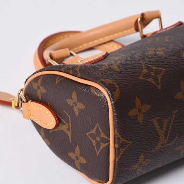 New Unused LOUIS VUITTON Nano Speedy Handbag 2WAY Bag M81085 Monogram Used 4a001234