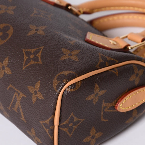 New Unused LOUIS VUITTON Nano Speedy Handbag 2WAY Bag M81085 Monogram Used 4a001234