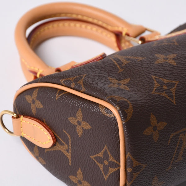 New Unused LOUIS VUITTON Nano Speedy Handbag 2WAY Bag M81085 Monogram Used 4a001234