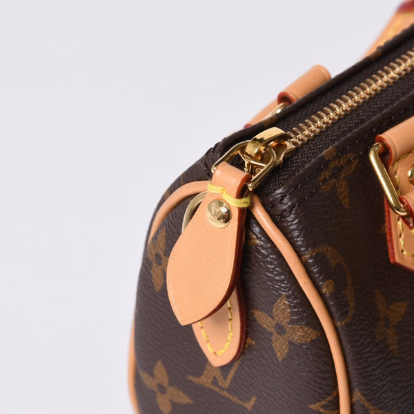 New Unused LOUIS VUITTON Nano Speedy Handbag 2WAY Bag M81085 Monogram Used 4a001234