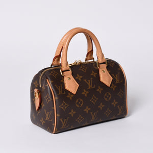 LOUIS VUITTON ルイヴィトン ハンドバッグ M46234 スピーディバンドリエール 20 ブラウン モノグラム 美品 中古 4a001026
