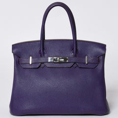 HERMES Birkin 30 handbag Togo Iris Purple Silver hardware ☐N stamp Good condition Used 4a001125