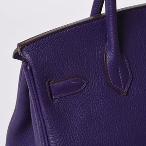 HERMES Birkin 30 handbag Togo Iris Purple Silver hardware ☐N stamp Good condition Used 4a001125