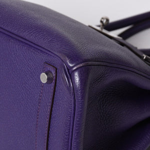 HERMES Birkin 30 handbag Togo Iris Purple Silver hardware ☐N stamp Good condition Used 4a001125