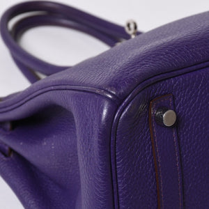 HERMES Birkin 30 handbag Togo Iris Purple Silver hardware ☐N stamp Good condition Used 4a001125