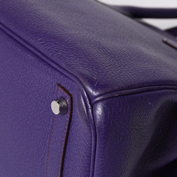 HERMES Birkin 30 handbag Togo Iris Purple Silver hardware ☐N stamp Good condition Used 4a001125