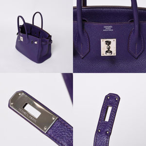 HERMES Birkin 30 handbag Togo Iris Purple Silver hardware ☐N stamp Good condition Used 4a001125