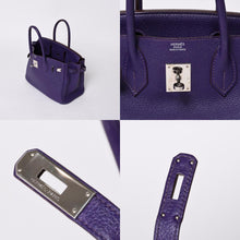 画像をギャラリービューアに読み込む, HERMES エルメス バーキン30 ハンドバッグ トゴ アイリス パープル シルバー金具 ☐N刻印 美品 中古 4a001125