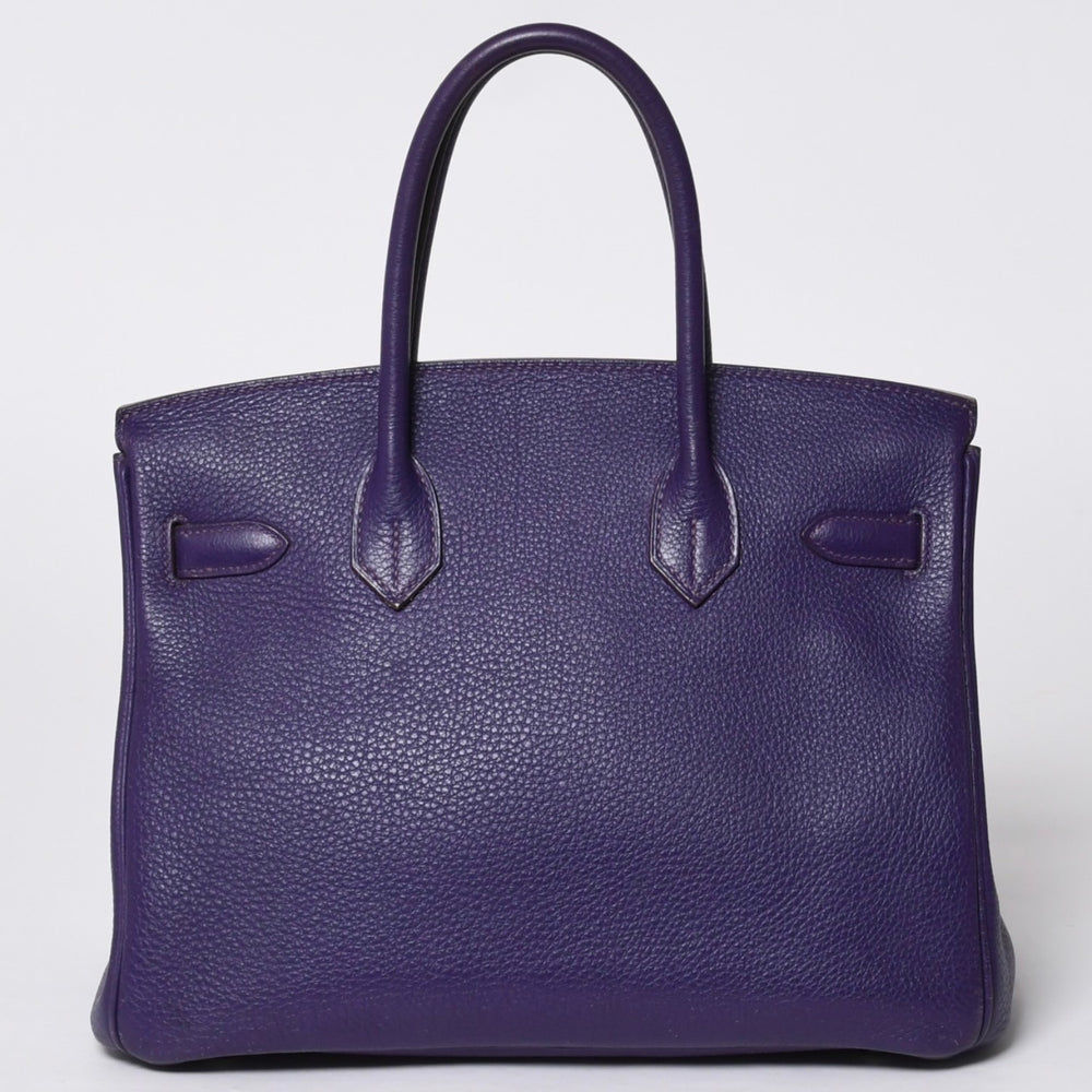 HERMES エルメス バーキン30 ハンドバッグ トゴ アイリス パープル シルバー金具 ☐N刻印 美品 中古 4a001125