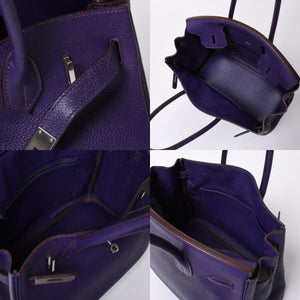 HERMES Birkin 30 handbag Togo Iris Purple Silver hardware ☐N stamp Good condition Used 4a001125