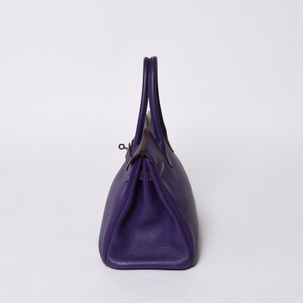 HERMES Birkin 30 handbag Togo Iris Purple Silver hardware ☐N stamp Good condition Used 4a001125