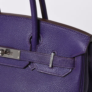 HERMES Birkin 30 handbag Togo Iris Purple Silver hardware ☐N stamp Good condition Used 4a001125