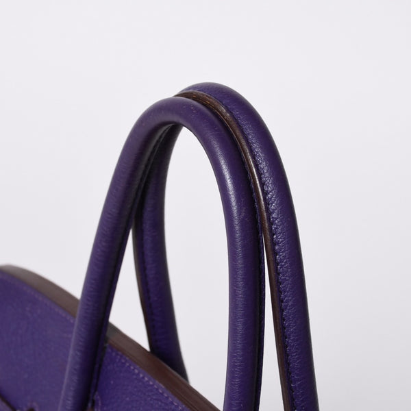 HERMES Birkin 30 handbag Togo Iris Purple Silver hardware ☐N stamp Good condition Used 4a001125