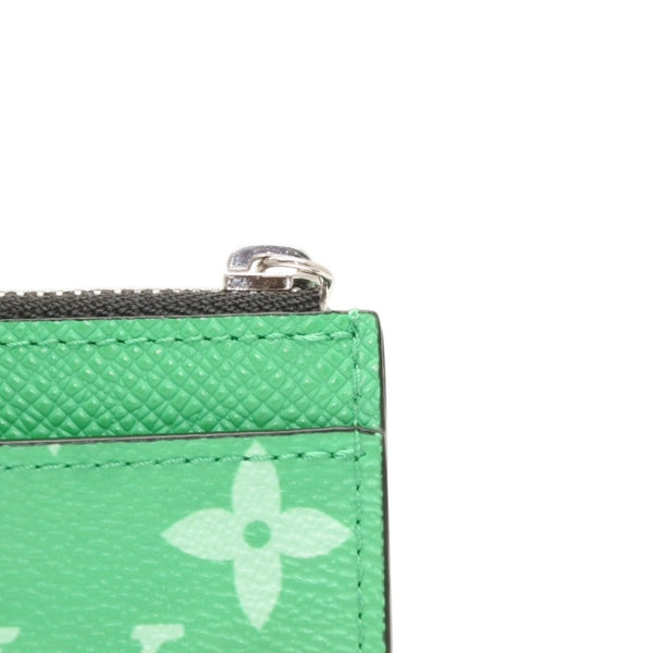 Very Good Condition LOUIS VUITTON Coin Card Holder M83102 Monogram Green Silver Hardware Used 4a001127