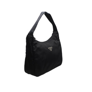 PRADA プラダ ホーボー ワンショルダーバッグ MV515 ホーボー トライアングルロゴ 三角ロゴプレート ナイロン ブラック 美品 中古 4a000738