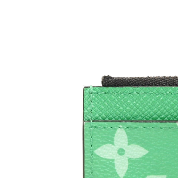 Very Good Condition LOUIS VUITTON Coin Card Holder M83102 Monogram Green Silver Hardware Used 4a001127