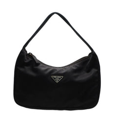 PRADA プラダ ホーボー ワンショルダーバッグ MV515 トライアングルロゴ 三角ロゴプレート ナイロン ホーボー ブラック 美品 中古 4a000858
