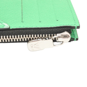 Very Good Condition LOUIS VUITTON Coin Card Holder M83102 Monogram Green Silver Hardware Used 4a001127