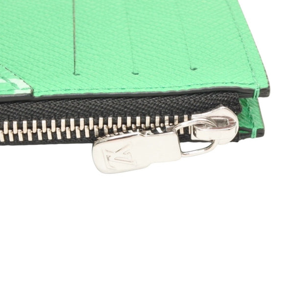 Very Good Condition LOUIS VUITTON Coin Card Holder M83102 Monogram Green Silver Hardware Used 4a001127