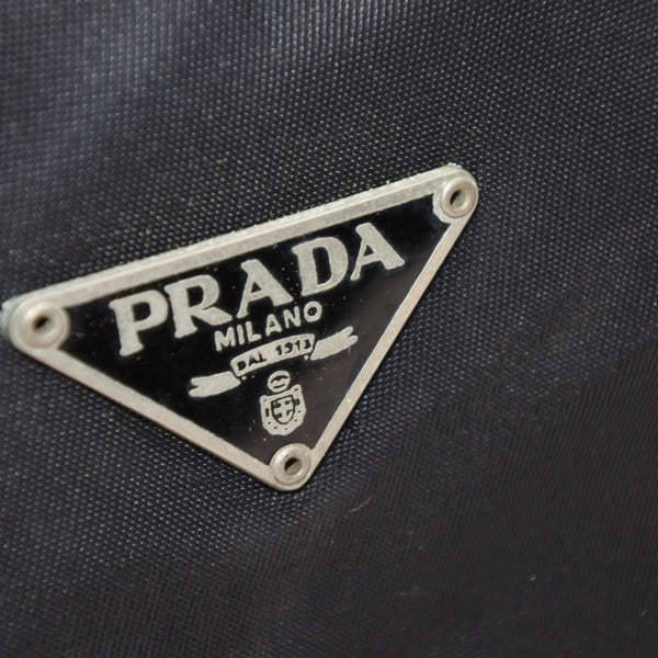 PRADA プラダ ホーボー ワンショルダーバッグ MV515 トライアングルロゴ 三角ロゴプレート ナイロン ホーボー ブラック 美品 中古 4a000858