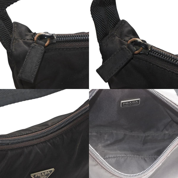 PRADA プラダ ホーボー ワンショルダーバッグ MV515 トライアングルロゴ 三角ロゴプレート ナイロン ホーボー ブラック 美品 中古 4a000858