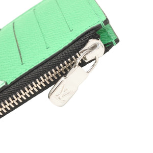 Very Good Condition LOUIS VUITTON Coin Card Holder M83102 Monogram Green Silver Hardware Used 4a001127