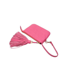 画像をギャラリービューアに読み込む, 極美品 FENDI フェンディ フリンジポーチ ミニ 8M0244 2220-BRF-108 ピンク ゴールド金具 レザー 中古 4a001112