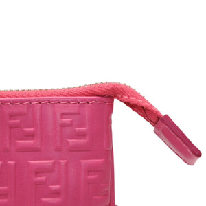 Very Good Condition FENDI Fringe Pouch Mini 8M0244 2220-BRF-108 Pink Gold Hardware Leather Used 4a001112
