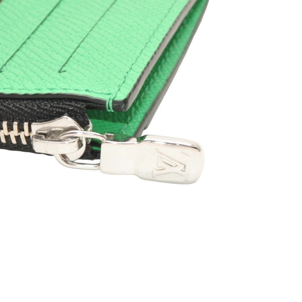 Very Good Condition LOUIS VUITTON Coin Card Holder M83102 Monogram Green Silver Hardware Used 4a001127