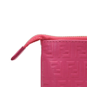 Very Good Condition FENDI Fringe Pouch Mini 8M0244 2220-BRF-108 Pink Gold Hardware Leather Used 4a001112