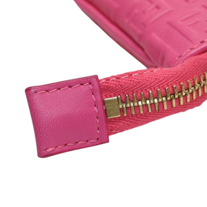 Very Good Condition FENDI Fringe Pouch Mini 8M0244 2220-BRF-108 Pink Gold Hardware Leather Used 4a001112