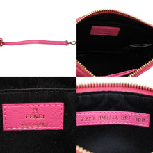 画像をギャラリービューアに読み込む, 極美品 FENDI フェンディ フリンジポーチ ミニ 8M0244 2220-BRF-108 ピンク ゴールド金具 レザー 中古 4a001112