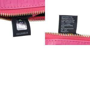 Very Good Condition FENDI Fringe Pouch Mini 8M0244 2220-BRF-108 Pink Gold Hardware Leather Used 4a001112